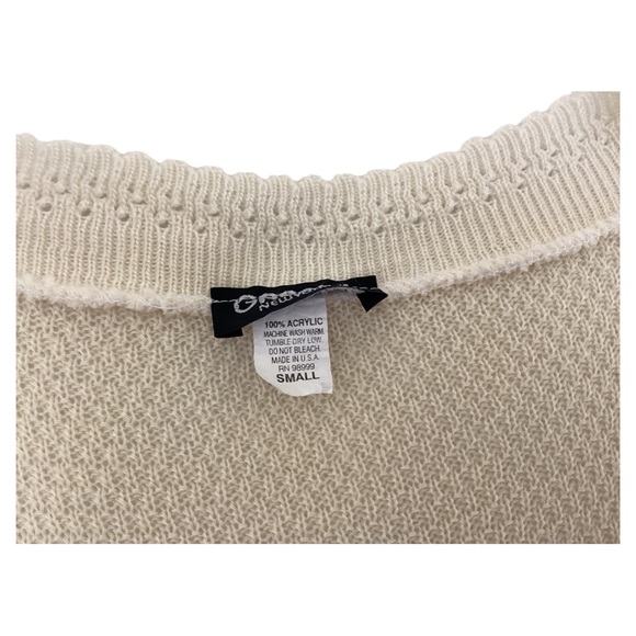 Gabriel New York Cream Short Sleeves Solid Open Front Crop Vest/Top Size S - Picture 9 of 11